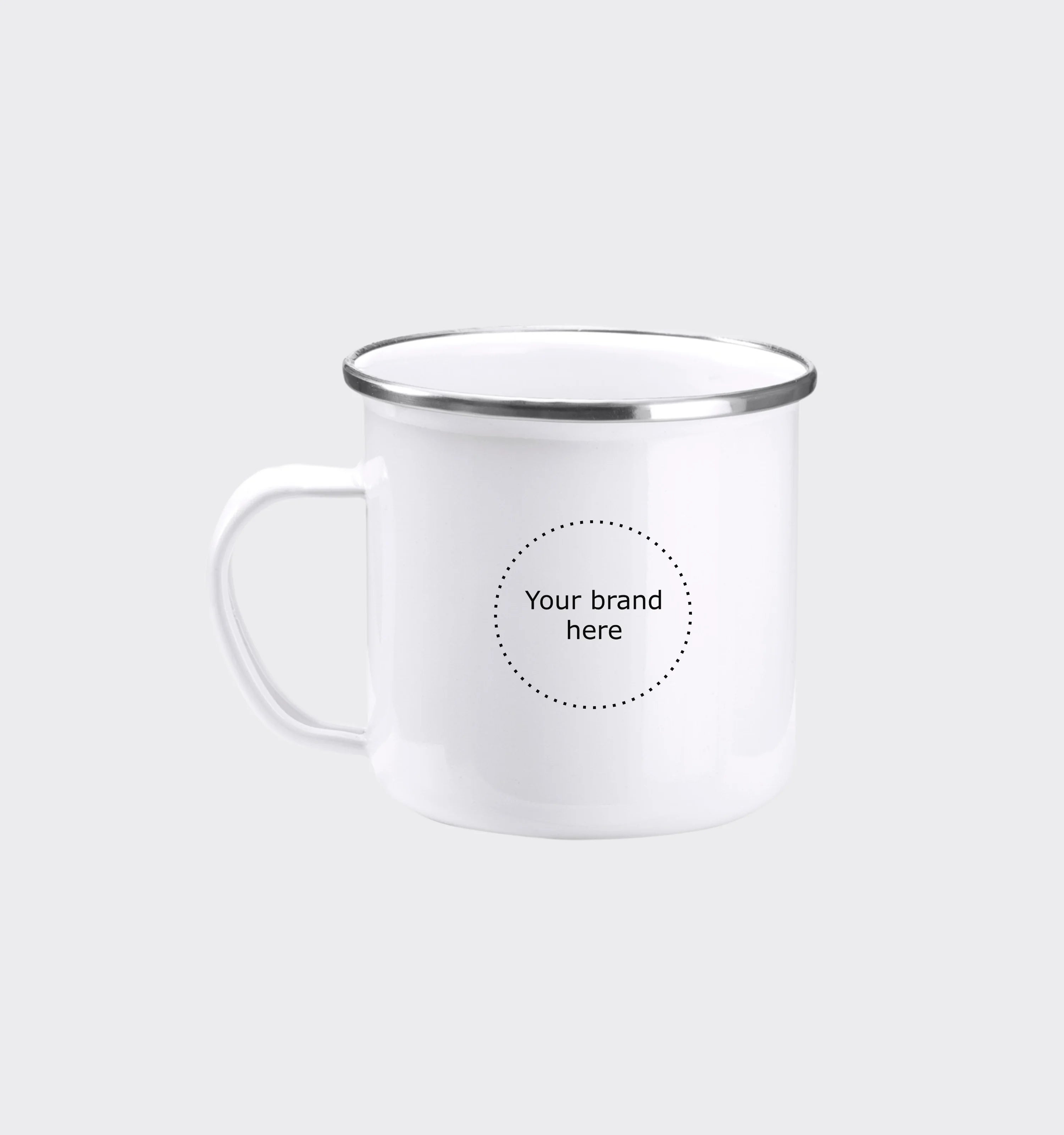 Emaille-Becher mit Logo / 380ml – UPSTITCH BUSINESS